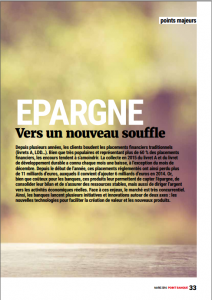 Point Banque Mars 2016 Epargne vers un nouveau souffle