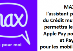 Max offre le paiement avec Apple Pay ou Paylib