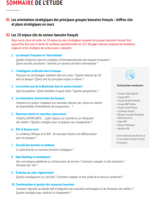 SOMMAIRE Le secteur bancaire français tour d'horizon des 10 principaux enjeux qui transforment les banques françaises